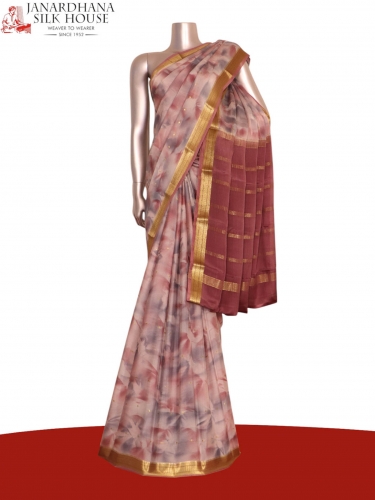 Pure Shaded Butta Mysore Crepe Silk Saree